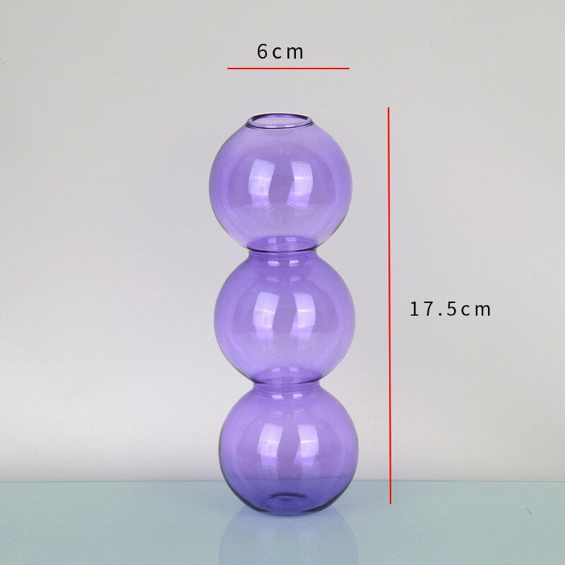 Crystal Ball Bubble Glass Flower Vase - Colorful Art Hydroponics Desktop Ornaments for Creative Home Decor - DormVibes