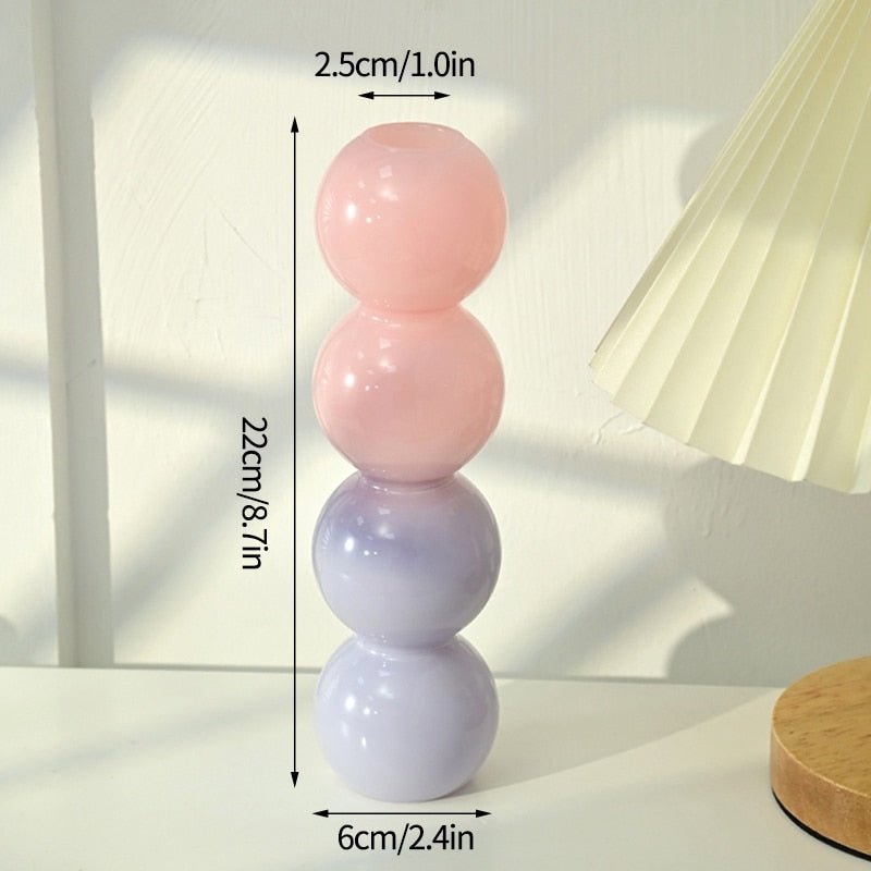 Crystal Ball Bubble Glass Flower Vase - Colorful Art Hydroponics Desktop Ornaments for Creative Home Decor - DormVibes