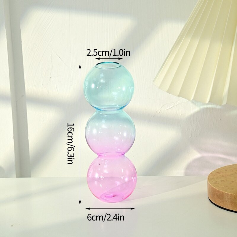 Crystal Ball Bubble Glass Flower Vase - Colorful Art Hydroponics Desktop Ornaments for Creative Home Decor - DormVibes