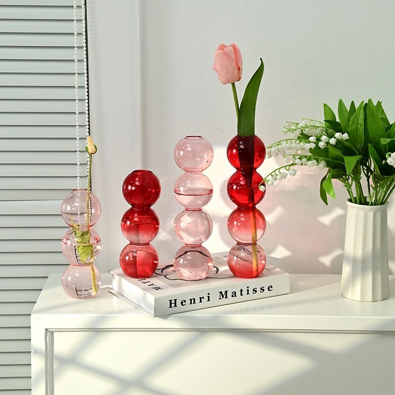 Crystal Ball Bubble Glass Flower Vase - Colorful Art Hydroponics Desktop Ornaments for Creative Home Decor - DormVibes