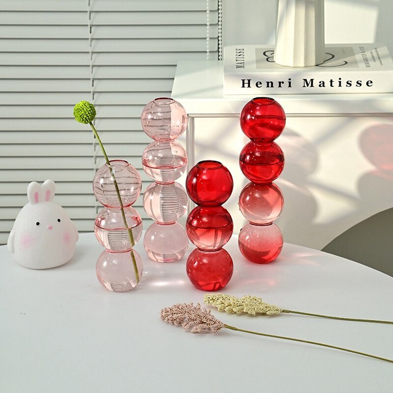 Crystal Ball Bubble Glass Flower Vase - Colorful Art Hydroponics Desktop Ornaments for Creative Home Decor - DormVibes