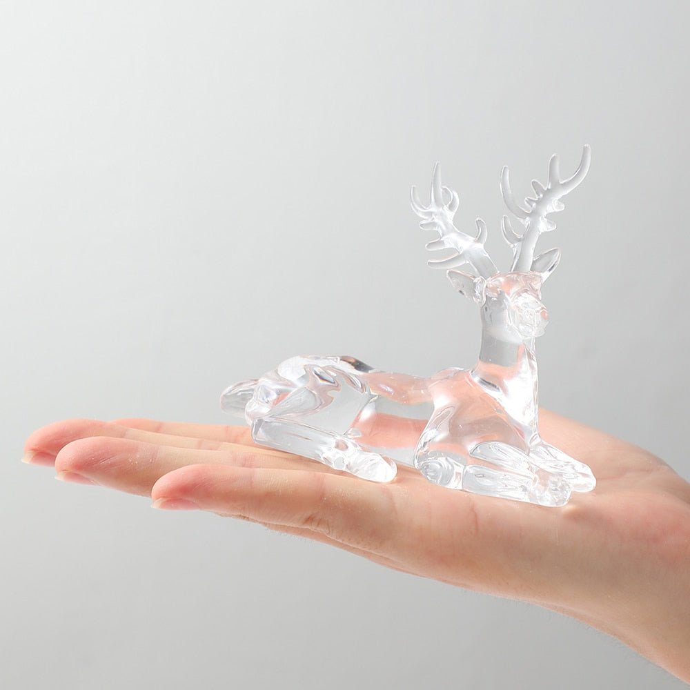 Crystal Deer Figurines Desk Ornament - DormVibes