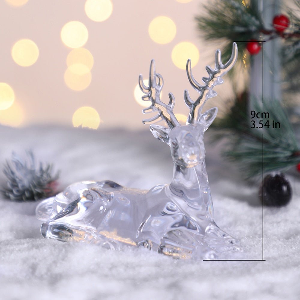 Crystal Deer Figurines Desk Ornament - DormVibes