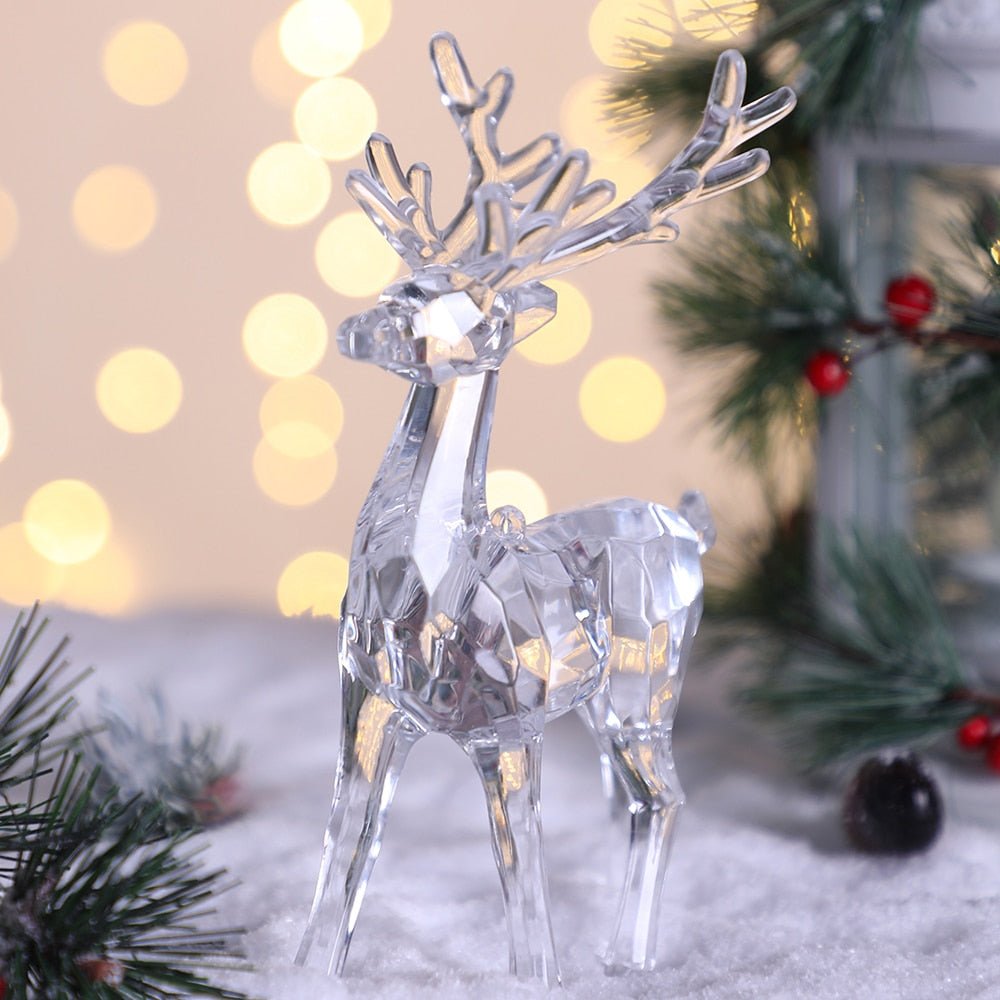 Crystal Deer Figurines Desk Ornament