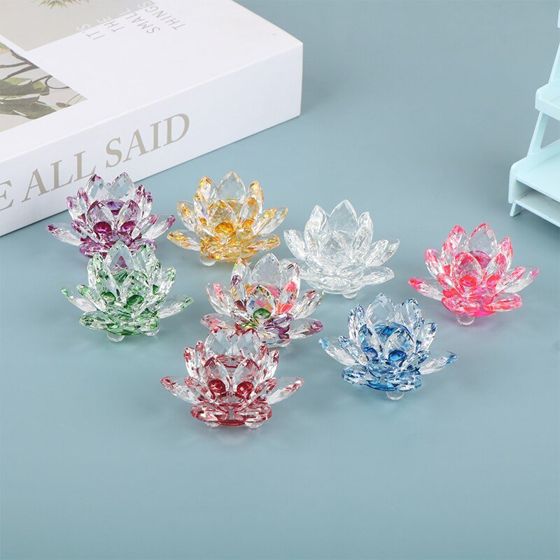 Crystal Lotus Flower Desk Ornament - DormVibes