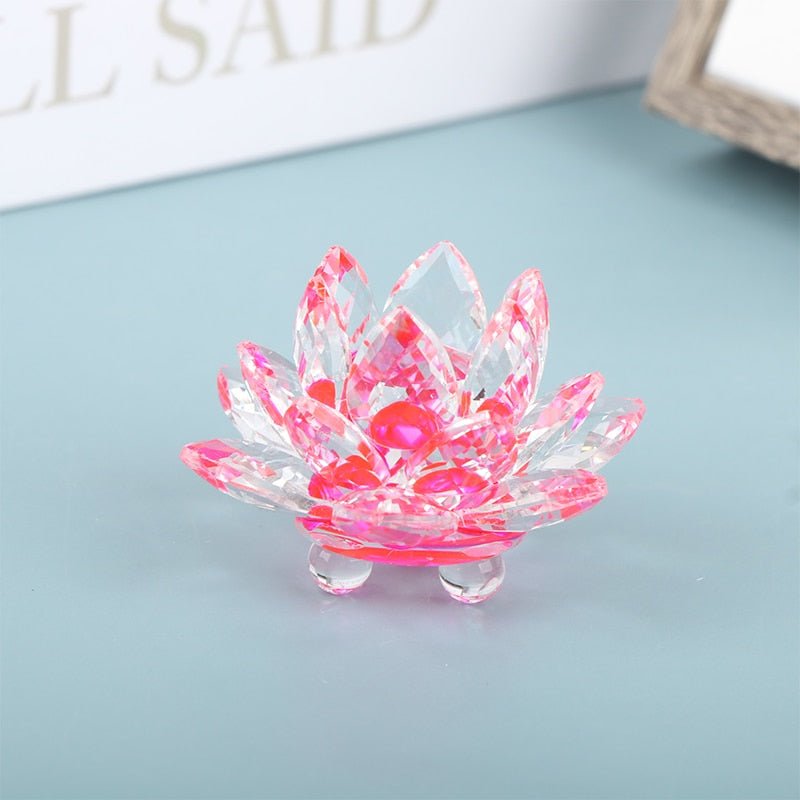 Crystal Lotus Flower Desk Ornament - DormVibes