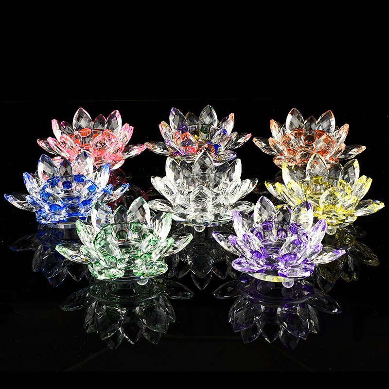 Crystal Lotus Flower Desk Ornament - DormVibes