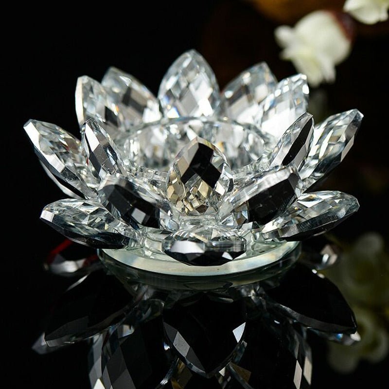 Crystal Lotus Flower Desk Ornament - DormVibes