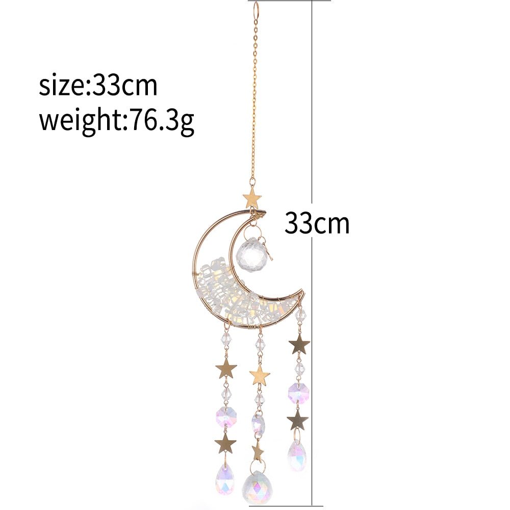 Crystal Moon Amethyst Rainbow Suncatcher. - DormVibes