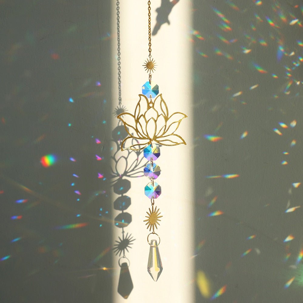 Crystal Sun and Moon Aesthetic Suncatcher - DormVibes