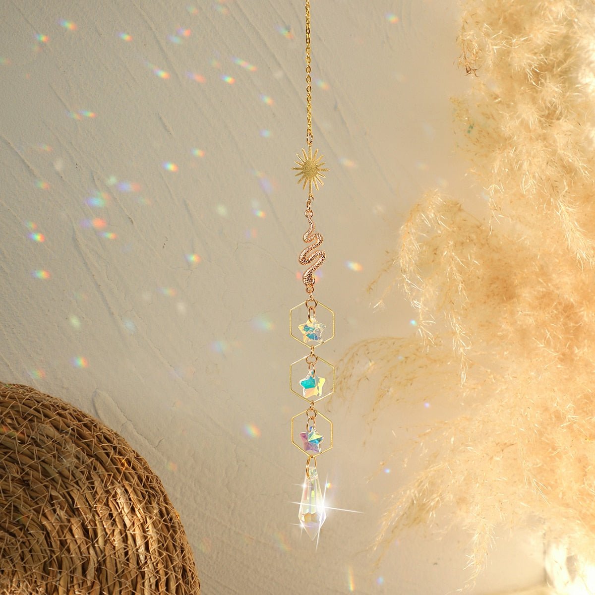 Crystal Sun and Moon Aesthetic Suncatcher - DormVibes