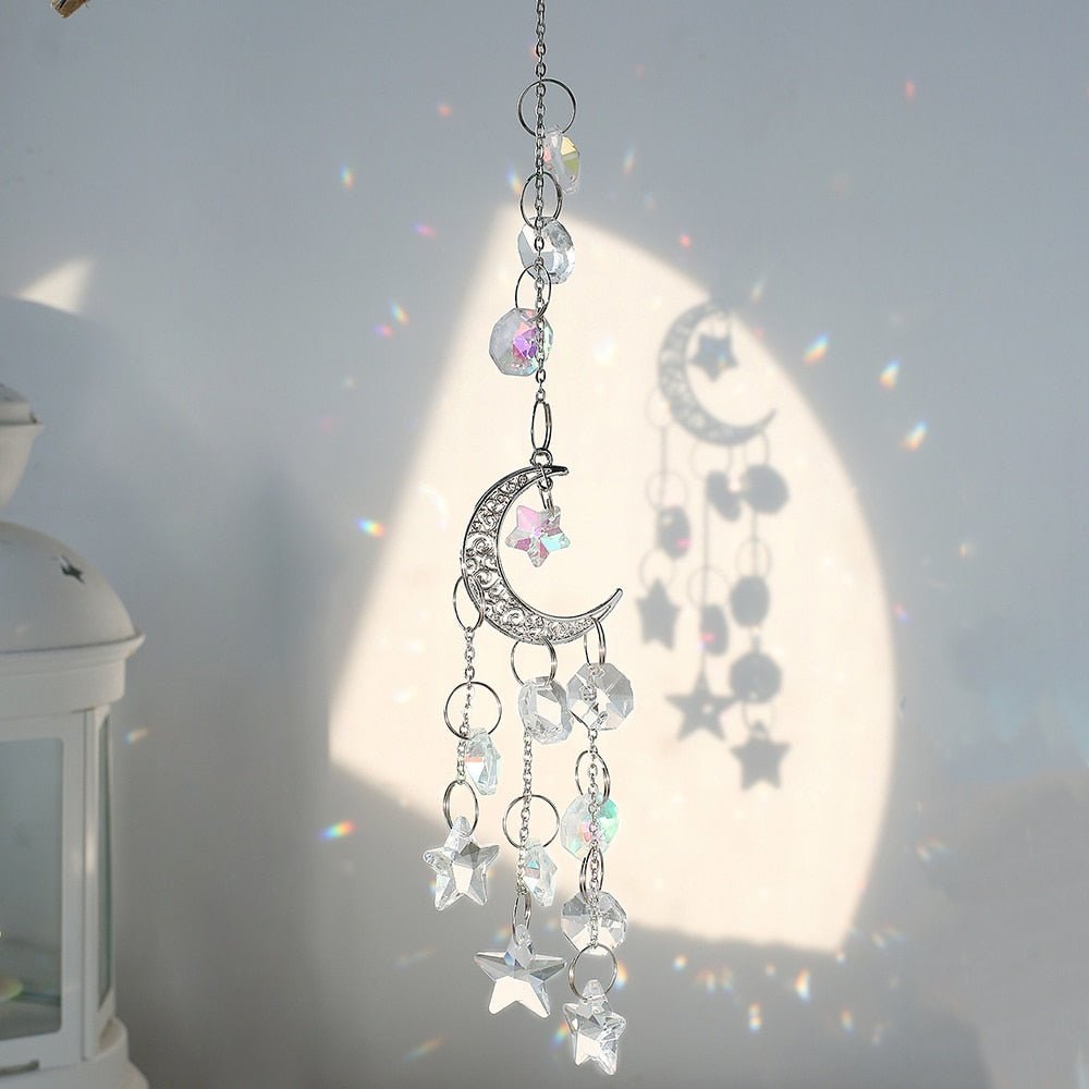 Crystal Sun and Moon Aesthetic Suncatcher - DormVibes