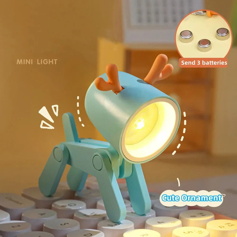 Cute Dog LED Mini Night Light: Foldable Desk Lamp & Ornament - DormVibes