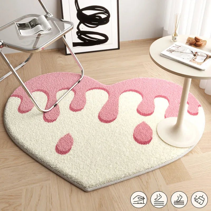 Cute Heart-Shaped Plush Tufted Carpets Rug: Fashionable & Fluffy - DormVibes