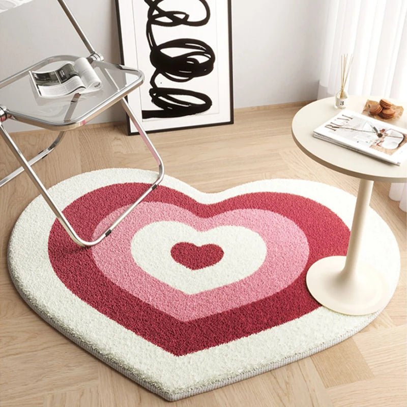 Cute Heart-Shaped Plush Tufted Carpets Rug: Fashionable & Fluffy - DormVibes