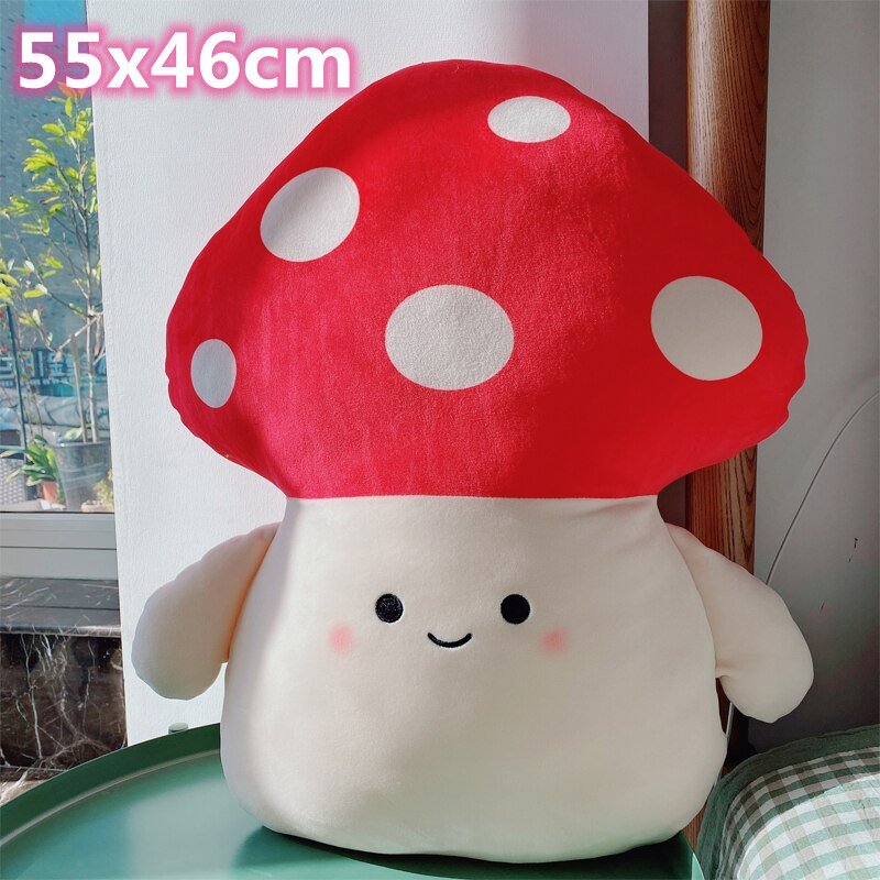 Cute Red Mushroom Pillow Stuffed Plant - DormVibes