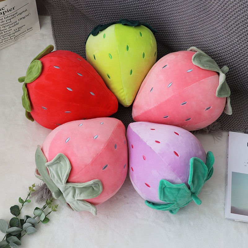 thumbnail image 2 of Fawowe Strawberry Plush Pillow - Soft Fruit Stuffed Toy, Cute Hugging Pillow Cushion For Kids & Home Decor, 19.6inch 2 of 14