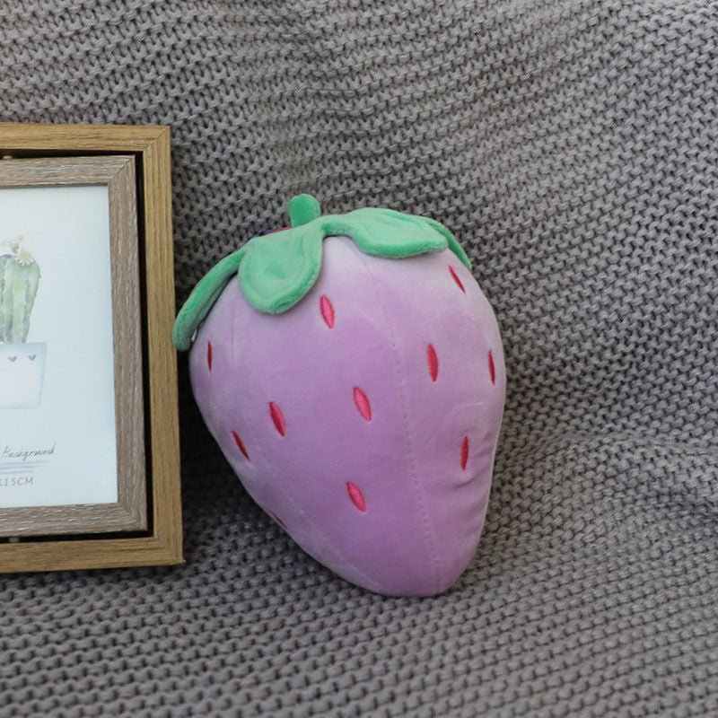 Cute Strawberry Plush Pillow - Cartoon Fruit Stuffed Toy, Sofa Cushion, and Fun Sleeping Companion for Kids - DormVibes