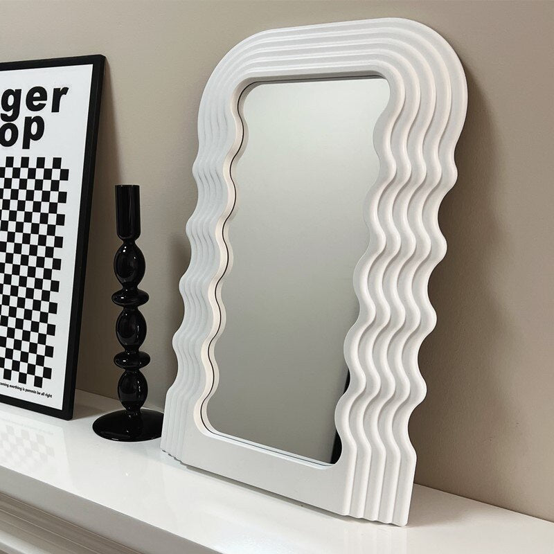Desk Mirror Wavy Aesthetic Room Decor - DormVibes