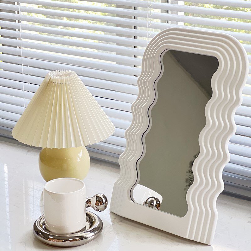 Desk Mirror Wavy Aesthetic Room Decor - DormVibes