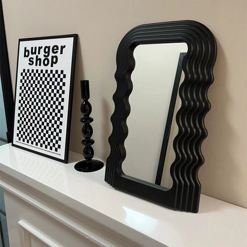 Desk Mirror Wavy Aesthetic Room Decor - DormVibes