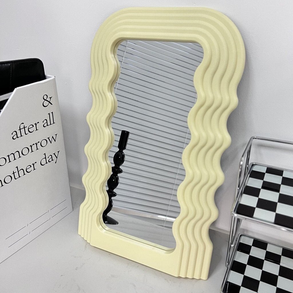 Desk Mirror Wavy Aesthetic Room Decor - DormVibes
