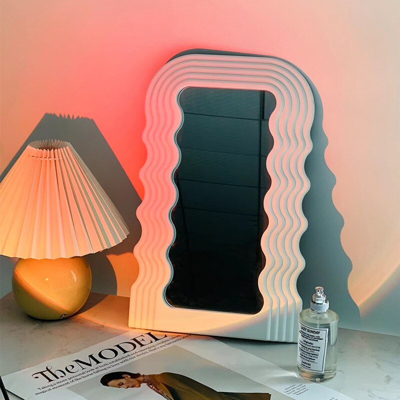 Desk Mirror Wavy Aesthetic Room Decor - DormVibes