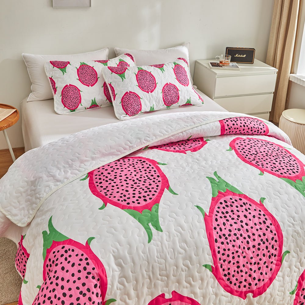 Dragon Fruit Bedspread Set - DormVibes