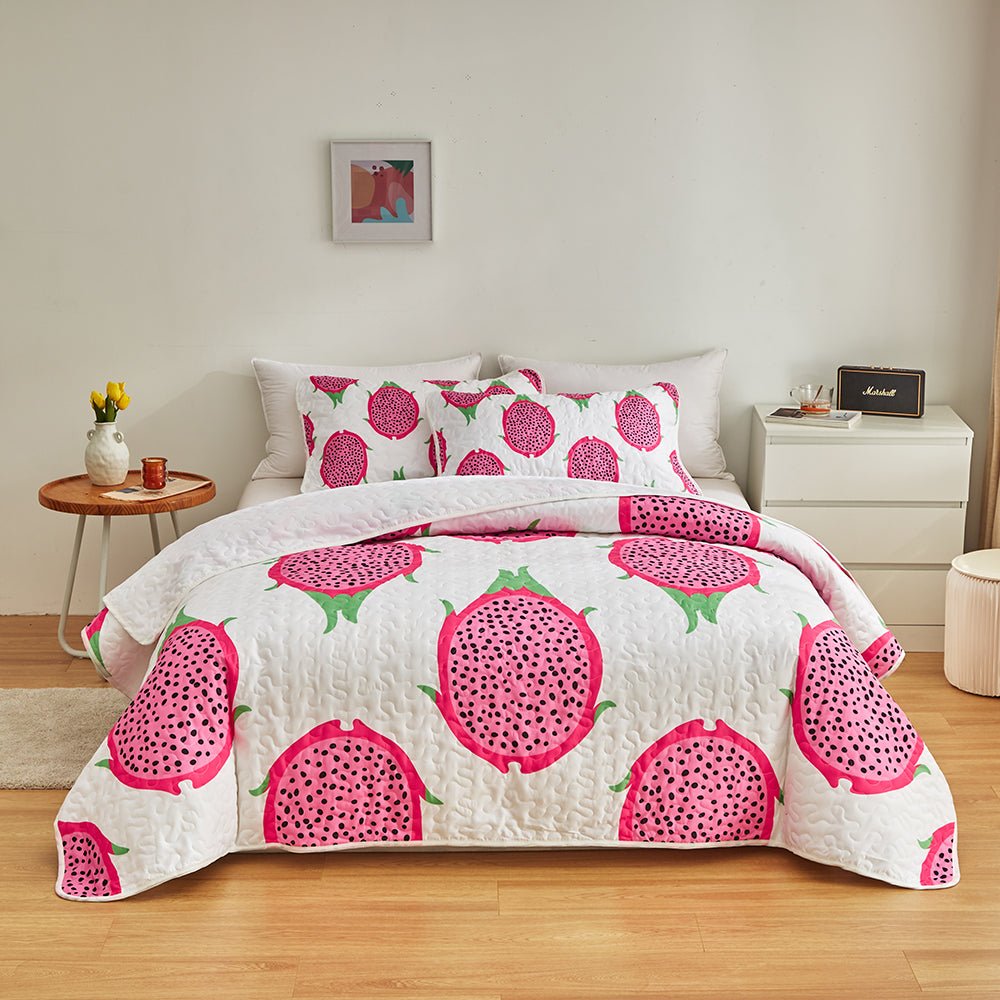 Dragon Fruit Bedspread Set - DormVibes