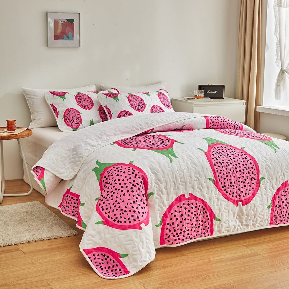 Dragon Fruit Bedspread Set - DormVibes