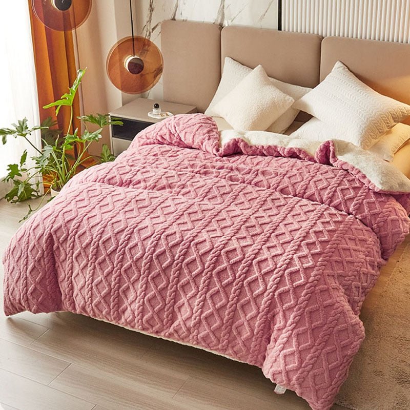 Dual-Sided Comfort: The Soft Artificial Cashmere Duvet Cover - DormVibes