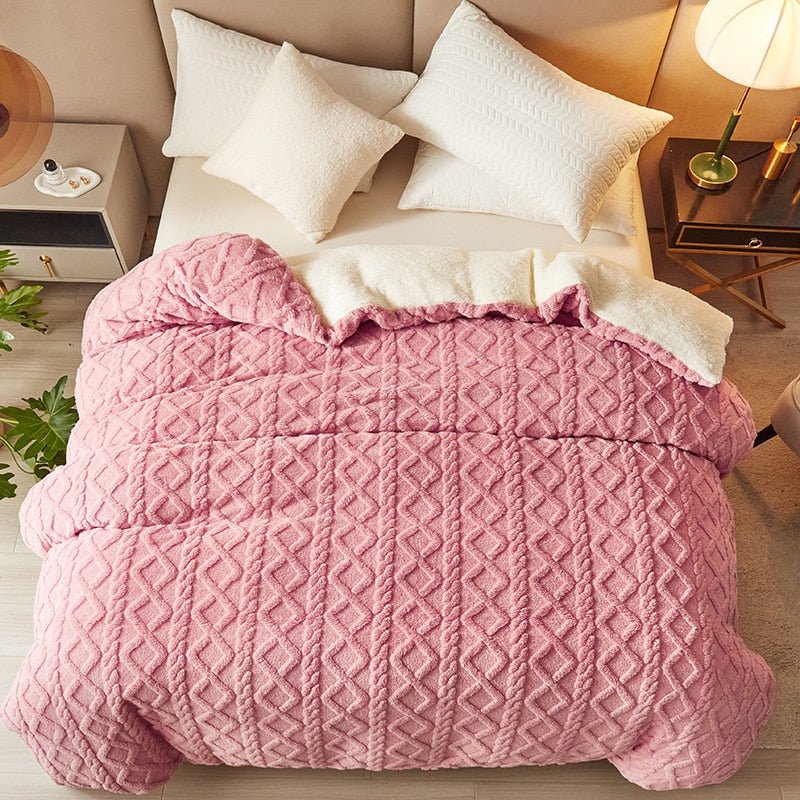 Dual-Sided Comfort: The Soft Artificial Cashmere Duvet Cover - DormVibes