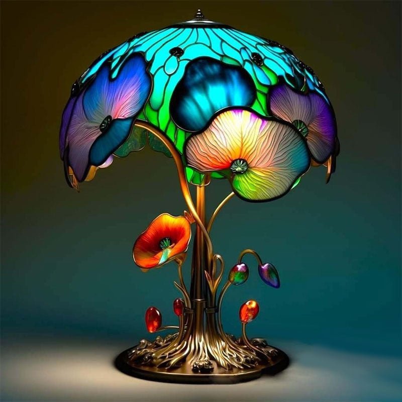 Elegance in Bloom: Vintage Flower Table Lamp - Retro European Royal Palace Style LED Light for Bedroom and Home Deco - DormVibes