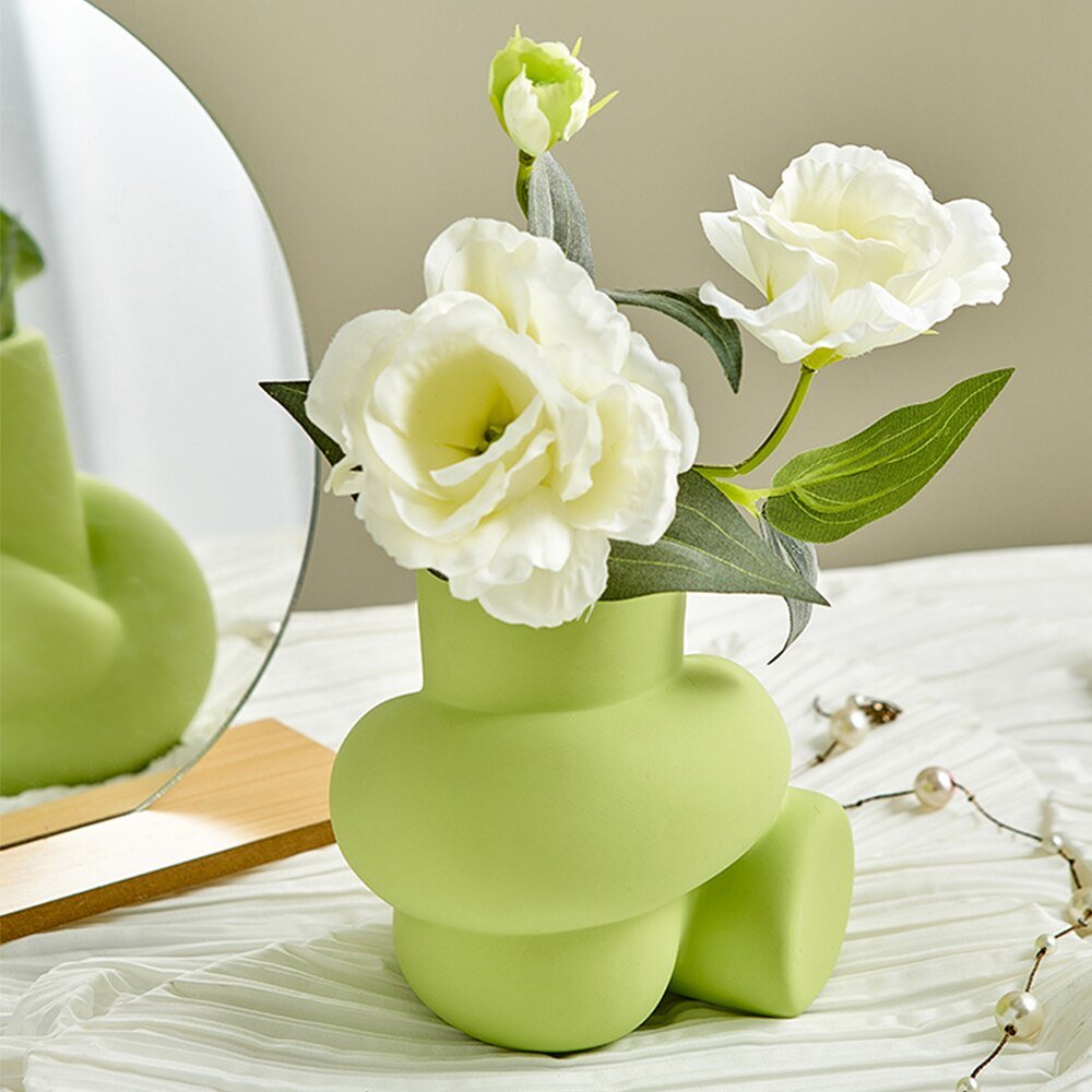Elegance in Knots Ceramic Decorative Vase - Modern Nordic Home Decoration for Beautiful Living Room Flower Arrangements - DormVibes