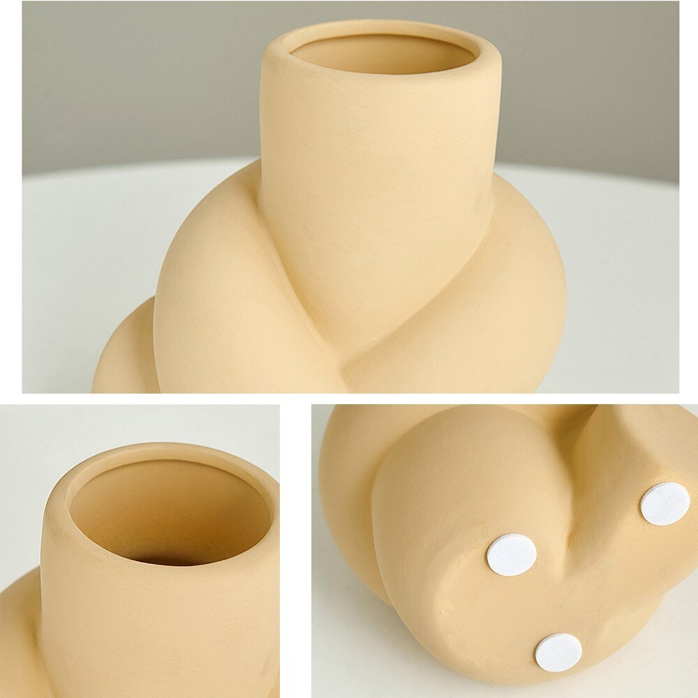 Elegance in Knots Ceramic Decorative Vase - Modern Nordic Home Decoration for Beautiful Living Room Flower Arrangements - DormVibes