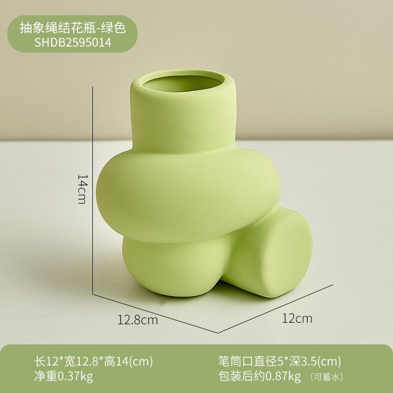 Elegance in Knots Ceramic Decorative Vase - Modern Nordic Home Decoration for Beautiful Living Room Flower Arrangements - DormVibes