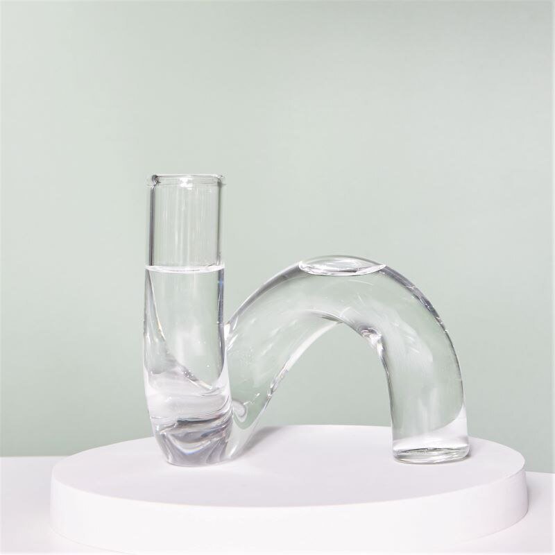 Elegant Glass Candlestick Holder and Vase Set - Nordic Style Irregular Ornaments for Creative Home Decoration - DormVibes