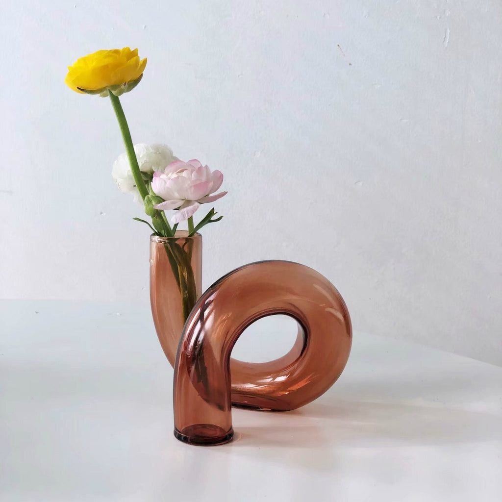 Elegant Glass Candlestick Holder and Vase Set - Nordic Style Irregular Ornaments for Creative Home Decoration - DormVibes