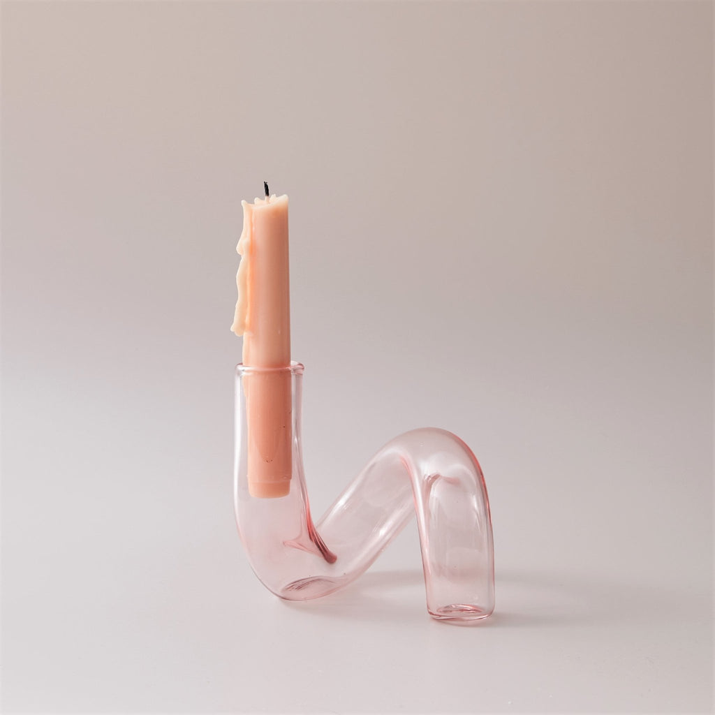 Elegant Glass Candlestick Holder and Vase Set - Nordic Style Irregular Ornaments for Creative Home Decoration - DormVibes