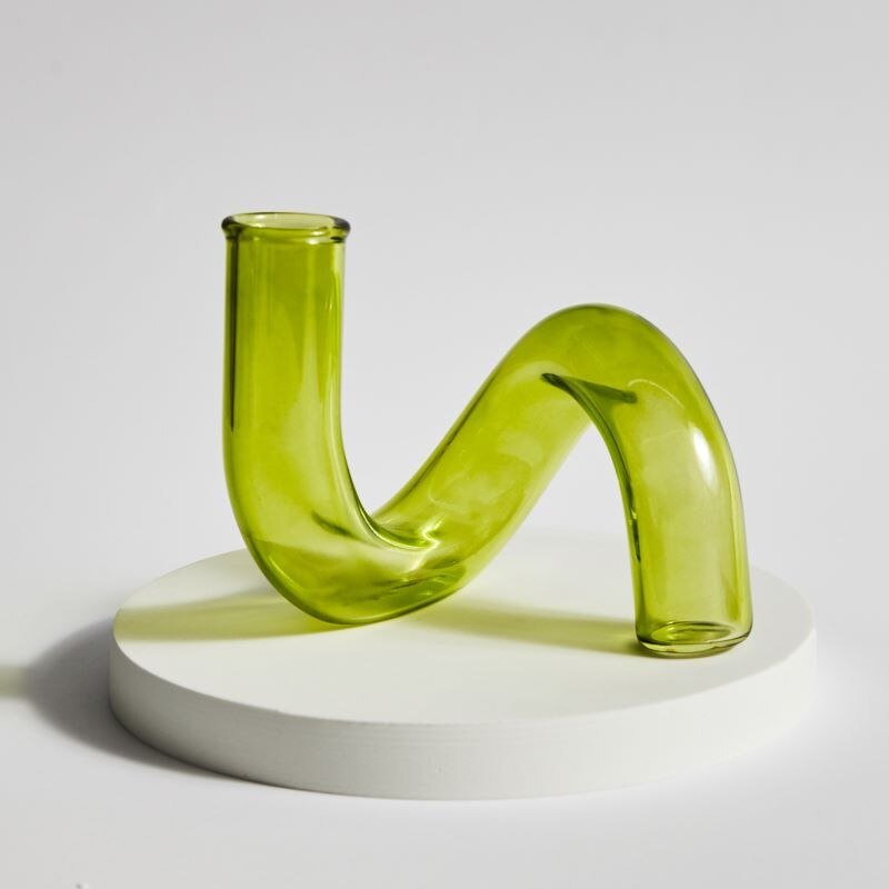 Elegant Glass Candlestick Holder and Vase Set - Nordic Style Irregular Ornaments for Creative Home Decoration - DormVibes