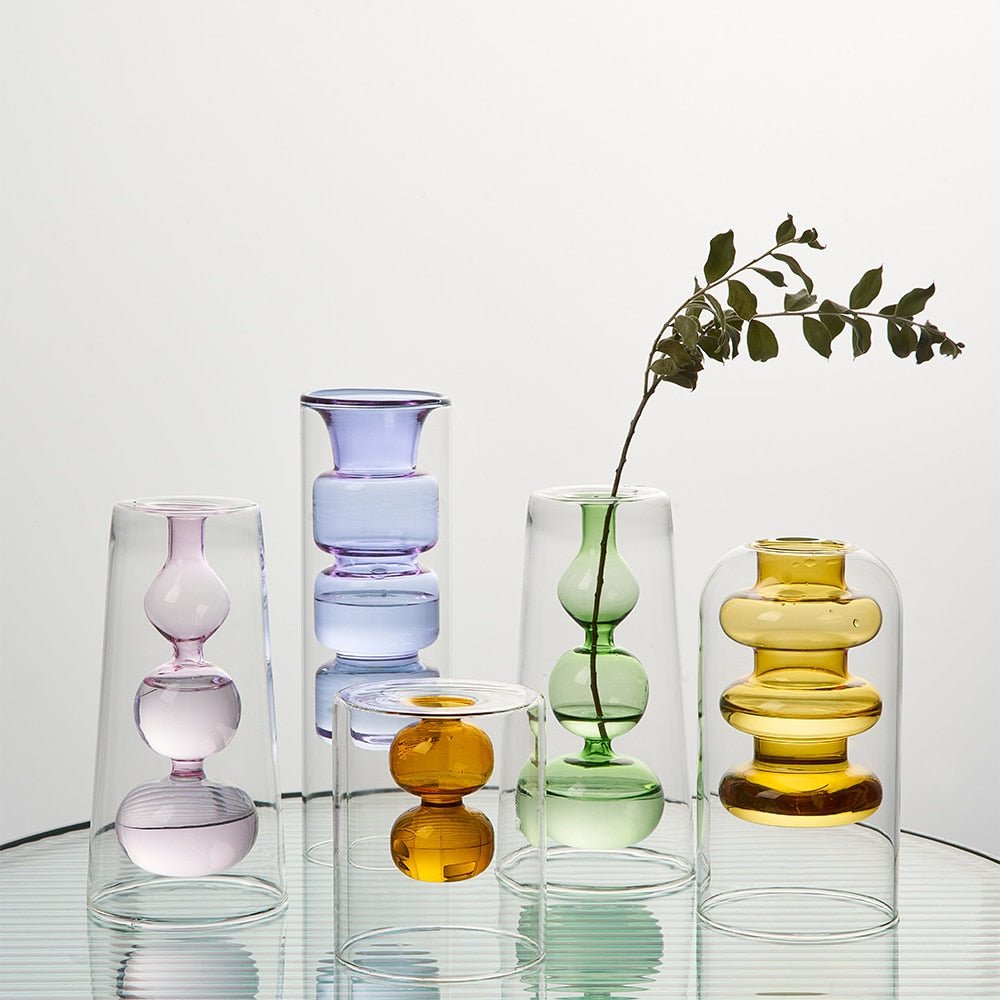 Elegant Nordic Glass Vase: Ideal for Hydroponic Displays and Flower Arrangements in Home and Office Settings - DormVibes