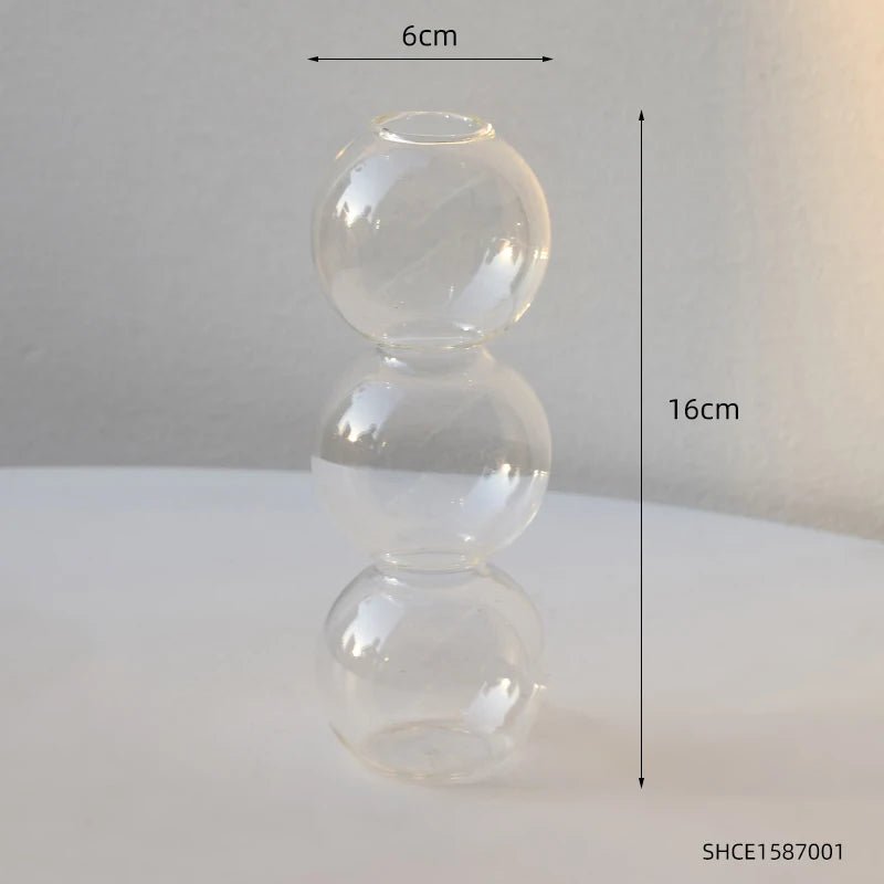 Elegant Round Unique Glass Vase for Living & Dining Room Decor - DormVibes