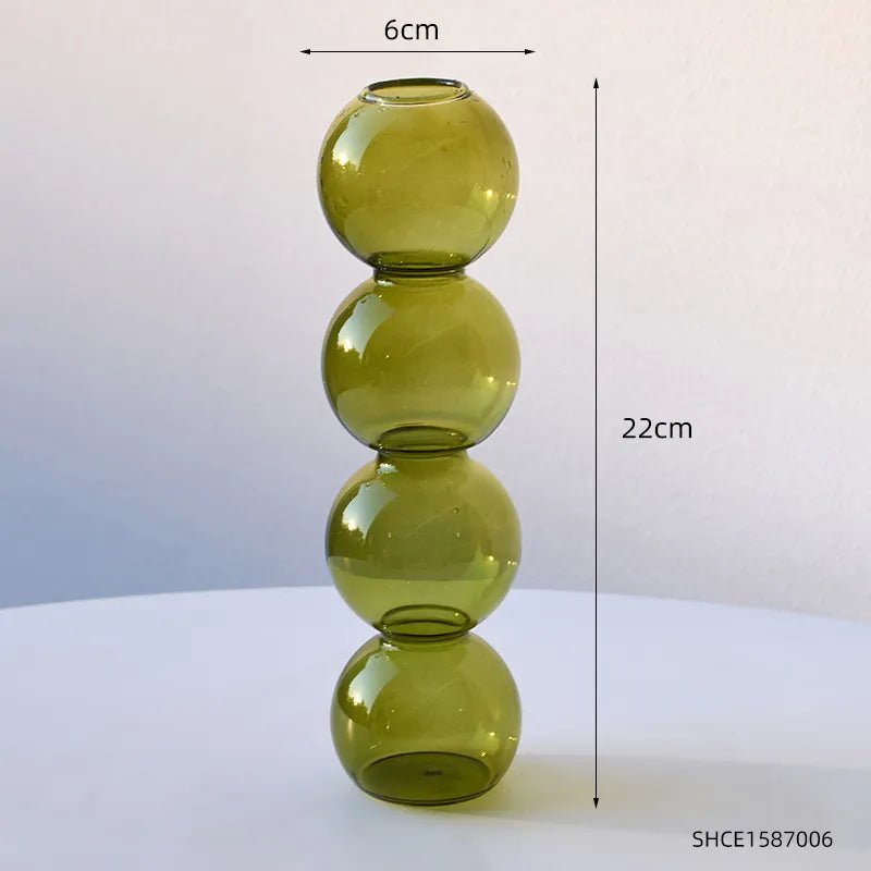 Elegant Round Unique Glass Vase for Living & Dining Room Decor - DormVibes