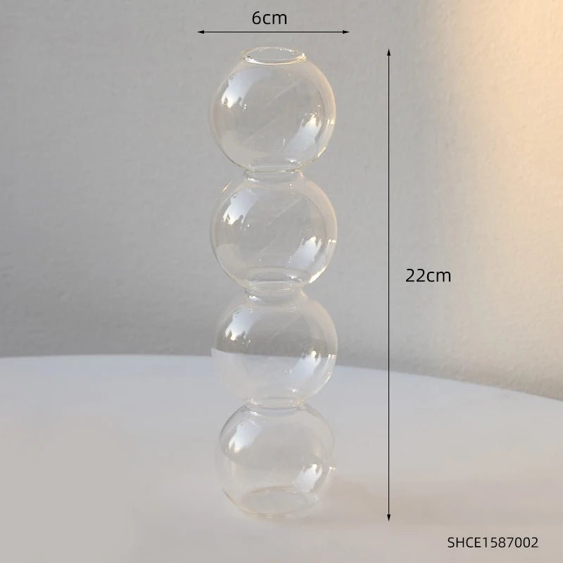 Elegant Round Unique Glass Vase for Living & Dining Room Decor - DormVibes