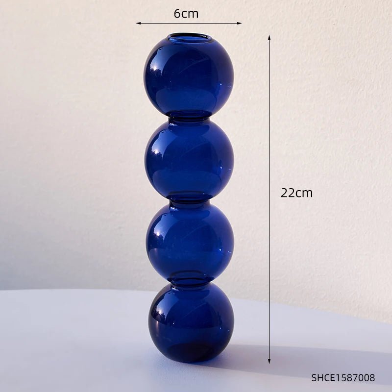 Elegant Round Unique Glass Vase for Living & Dining Room Decor - DormVibes