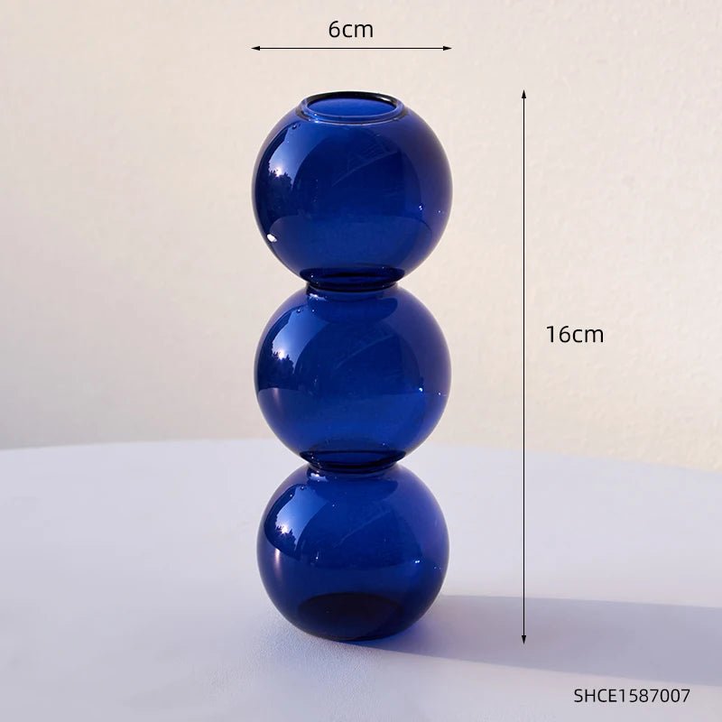 Elegant Round Unique Glass Vase for Living & Dining Room Decor - DormVibes