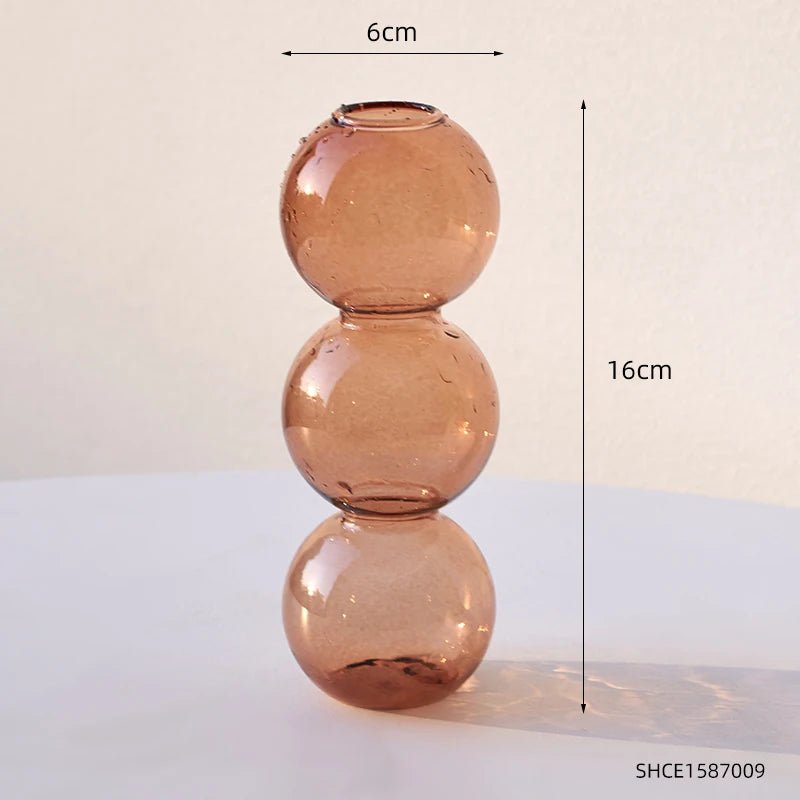 Elegant Round Unique Glass Vase for Living & Dining Room Decor - DormVibes