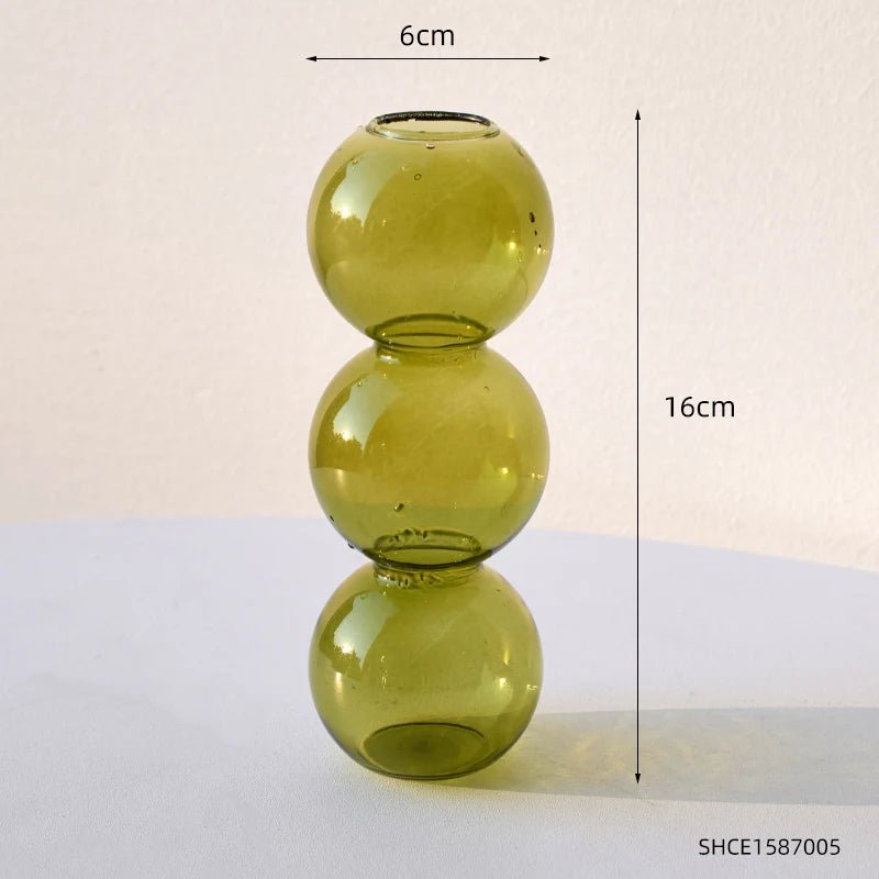 Elegant Round Unique Glass Vase for Living & Dining Room Decor - DormVibes