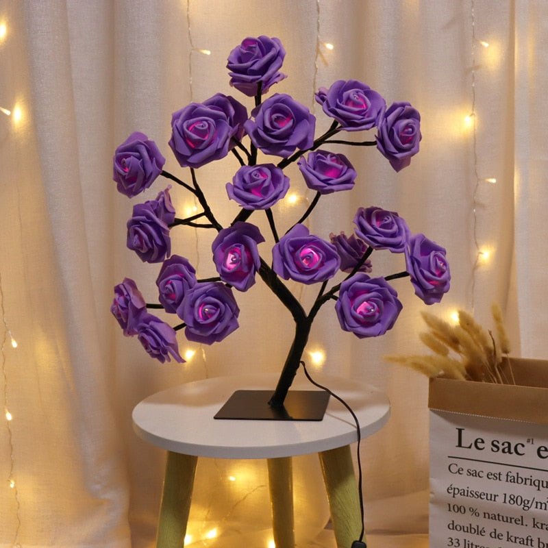 Enchanting 24 LED Rose Tree Flower Lamp Lights USB Table Lamp – DormVibes