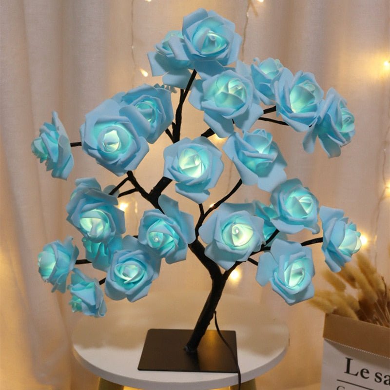 Enchanting 24 LED Rose Tree Flower Lamp Lights USB Table Lamp - DormVibes